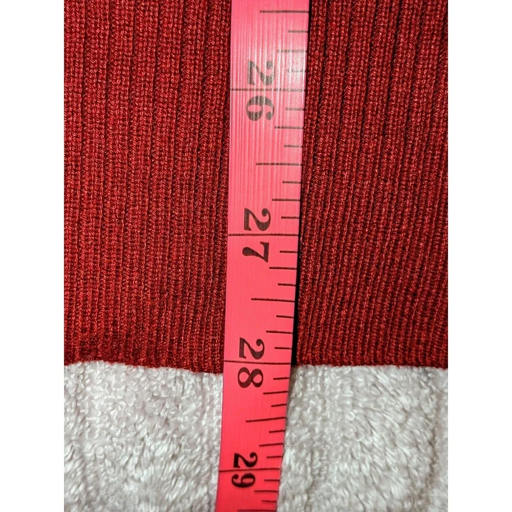 Terra & Sky Womens 0X 14 Red Open Front Cardigan Sweater Long Sleeve Pockets NWT